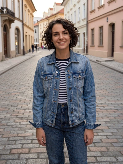 Petra, 28, Czech woman with effortless style on a historic European street